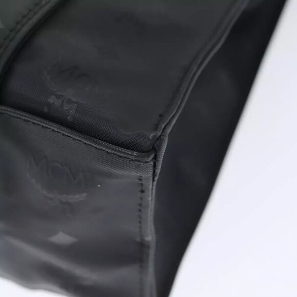 MCM Vicetos Logogram Tote Bag Coated Canvas Black Auth 75146 - Picture 15 of 16